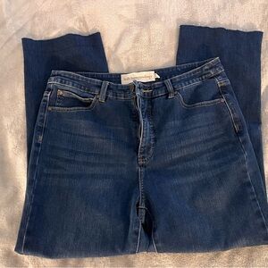 Soft Surroundings Women's Dark Blue Straight Leg Jeans